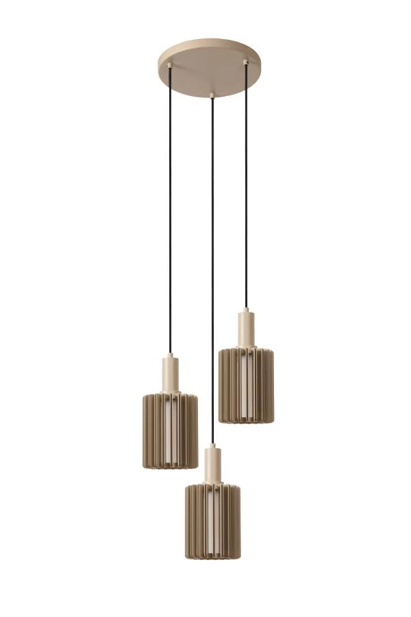 Lucide LAMBRES - Suspension - 3xE27 - Taupe - éteint